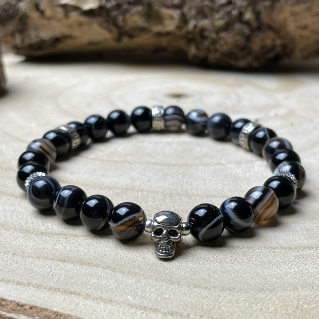 Bracelet "Instinct brut" en AGATE NOIRE