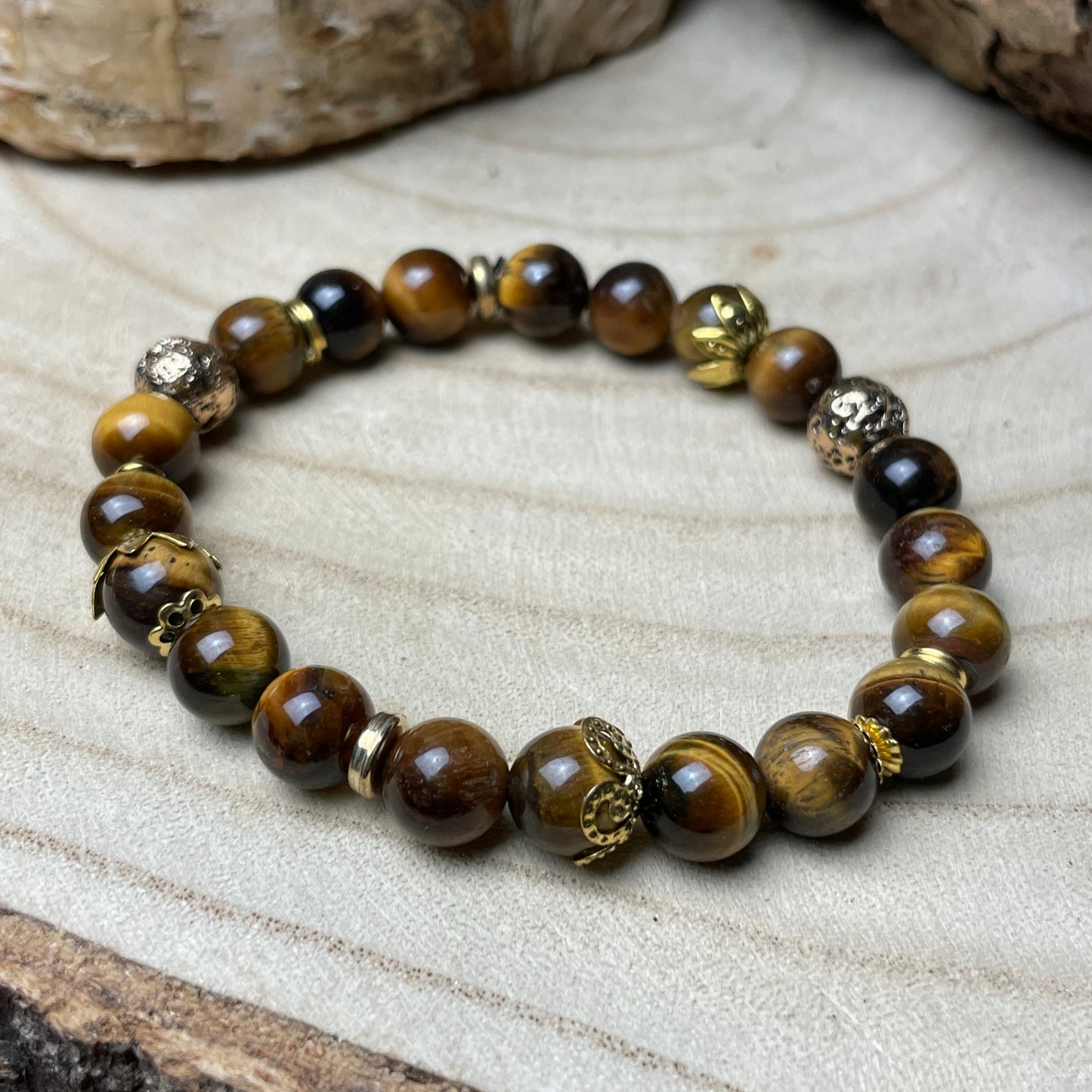 Bracelet "Confiance" en ŒIL DE TIGRE