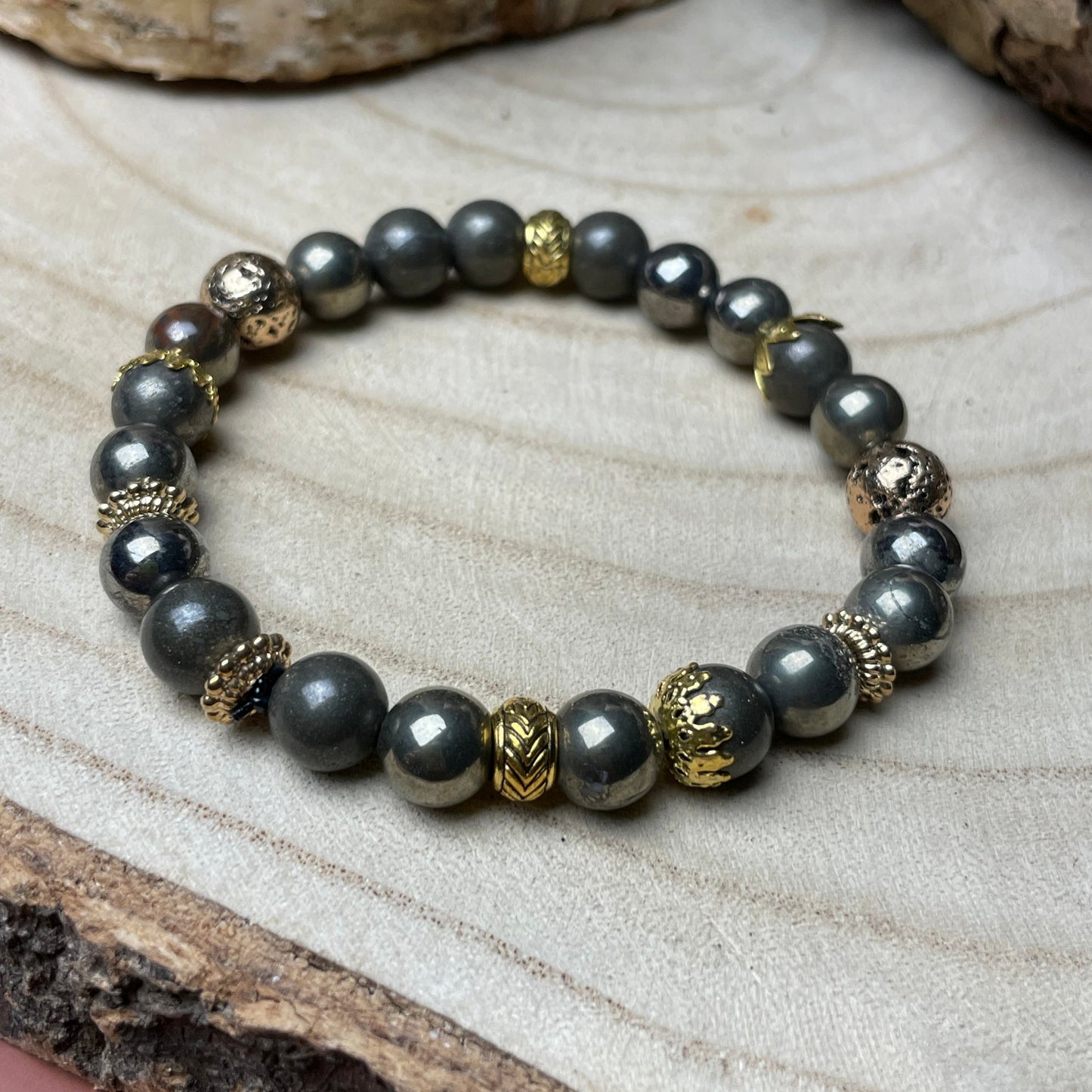 Bracelet "Abondance" en PYRITE