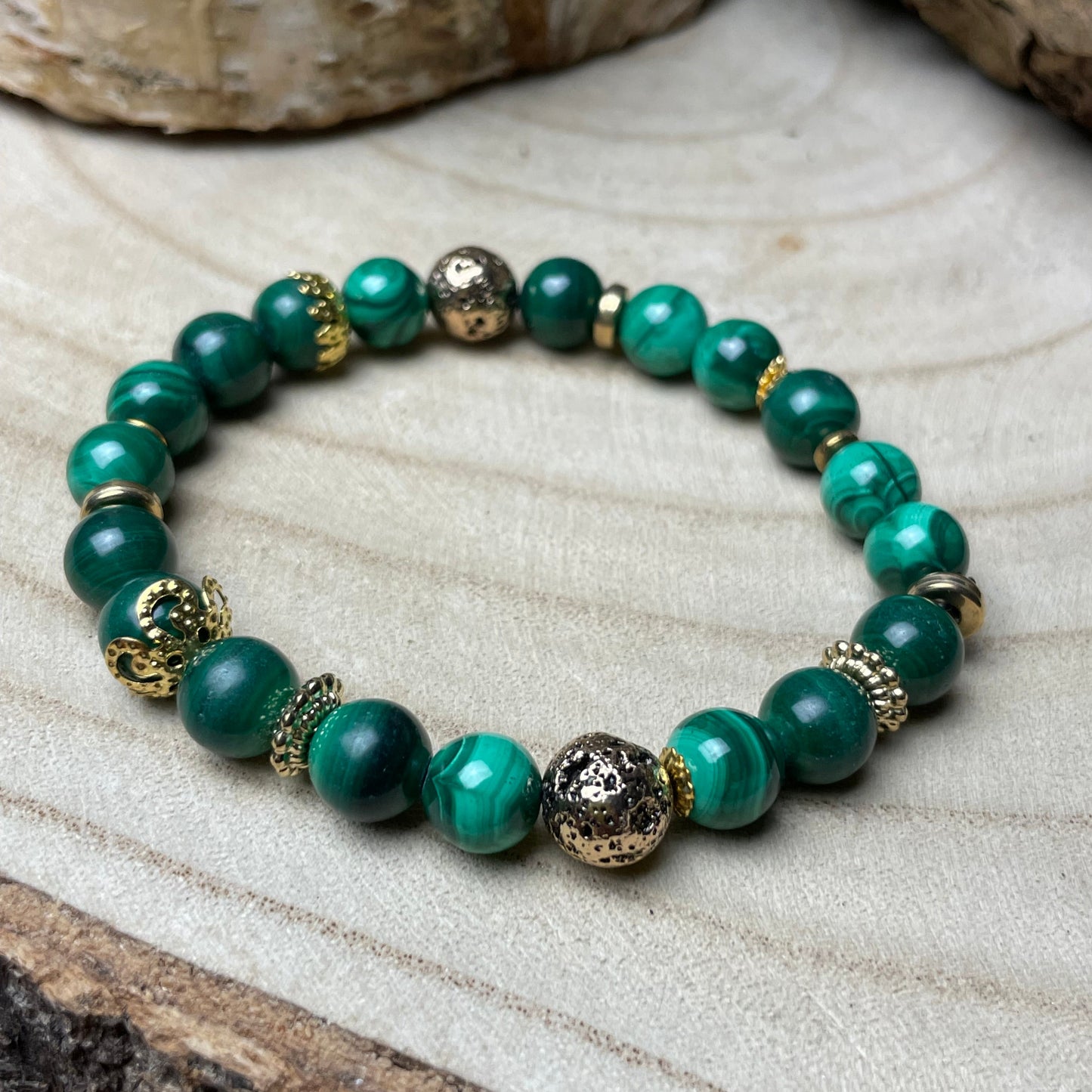 Bracelet "Paix" en MALACHITE