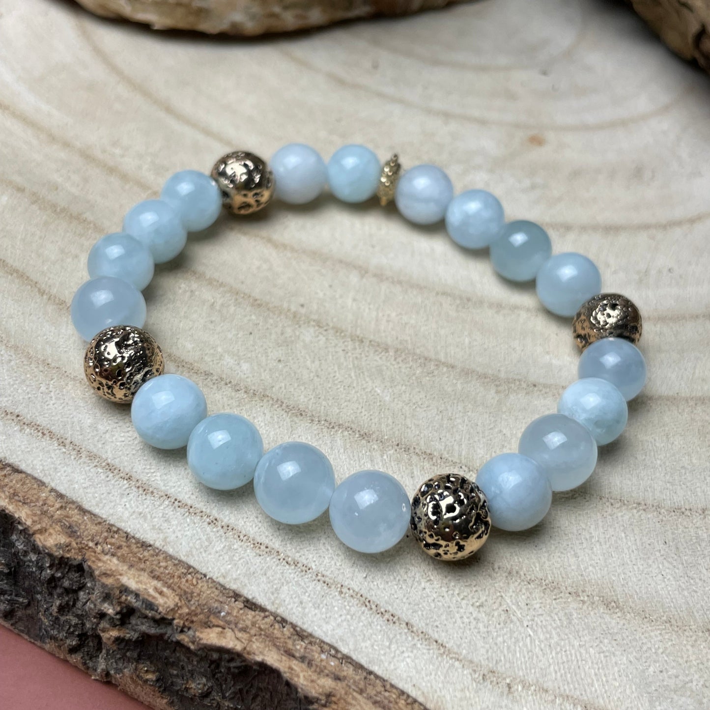 Bracelet "Expression" en AIGUE-MARINE